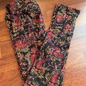 LulaRoe floral design OS leggings